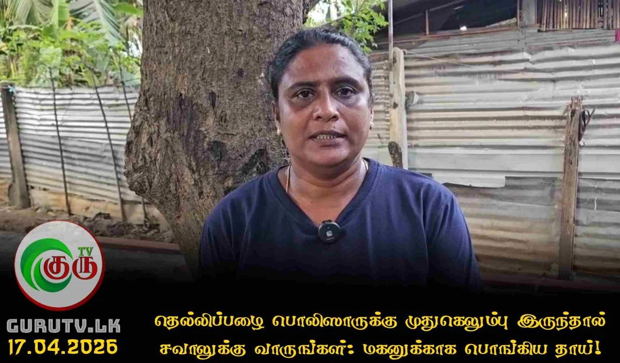 தெல்லிப்பழை பொலிஸாருக்கு முதுகெலும்பு இருந்தால் சவாலுக்கு வாருங்கள்: மகனுக்காக பொங்கிய தாய்!