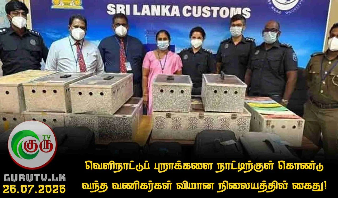 வெளிநாட்டுப் புறாக்களை நாட்டிற்குள் கொண்டு வந்த வணிகர்கள் விமான நிலையத்தில் கைது!