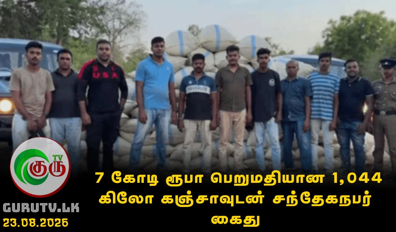 7 கோடி ரூபா பெறுமதியான 1,044 கிலோ கஞ்சாவுடன் சந்தேகநபர் கைது