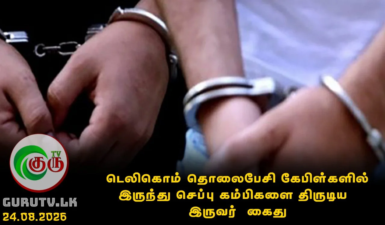 டெலிகொம் தொலைபேசி கேபிள்களில் இருந்து செப்பு கம்பிகளை திருடிய  இருவர்  கைது