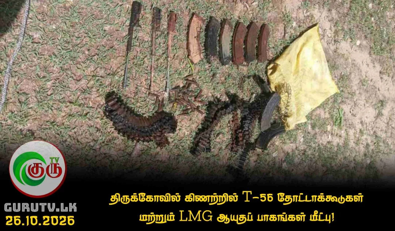 திருக்கோவில் கிணற்றில் T-56 தோட்டாக்கூடுகள் மற்றும் LMG ஆயுதப் பாகங்கள் மீட்பு!